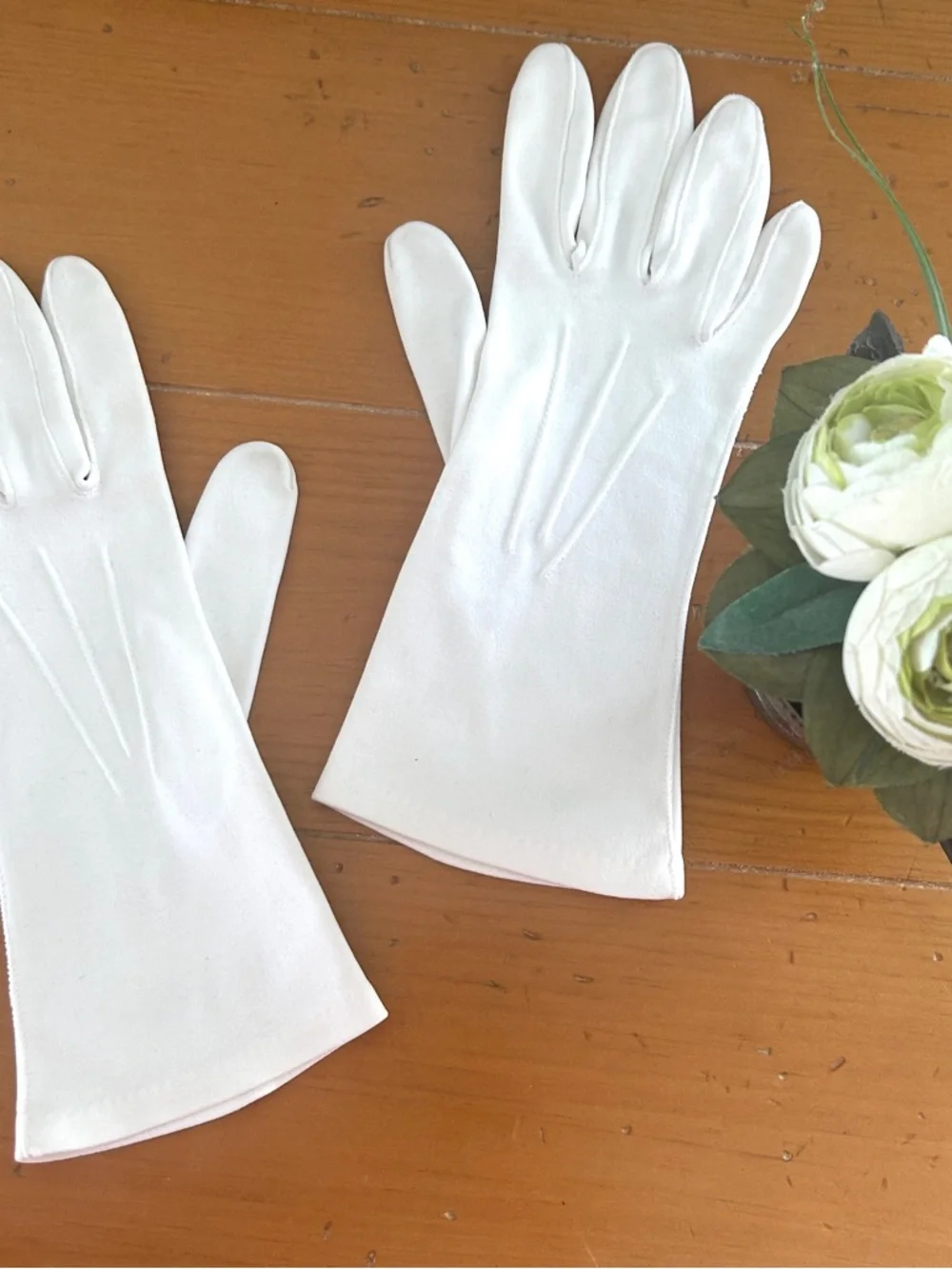 Vintage Doette Deluxe White Cotton Dress Gloves 50s 60s Bridal